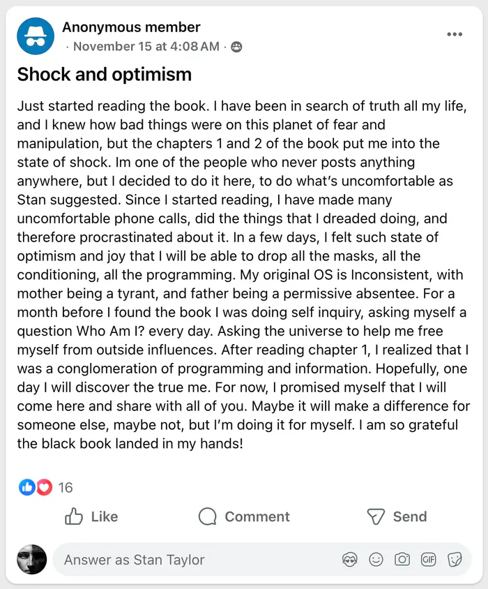 Reader review of The Black Book of Power by Stan Taylor