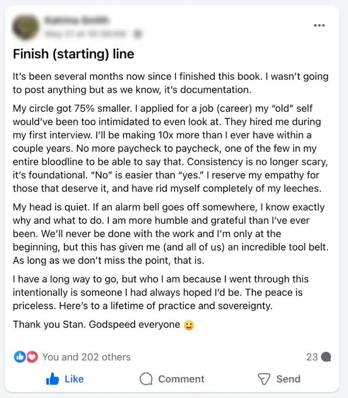 Text post on a social media platform with a white background