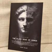Customer-uploaded image. Click to see more details. The image represents: Book cover showing a classical statue face with weathered, cracked texture against a dark background, titled "The Black Book of Power" by Stan Taylor